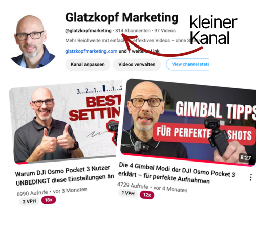 Glatzkopfmarketing kleiner YouTube Kanal